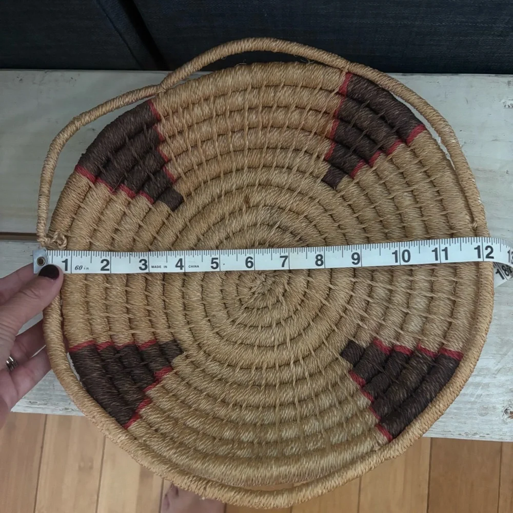 Handmade Coil Woven Twine Basket Santa Fe Style Native American Bowl